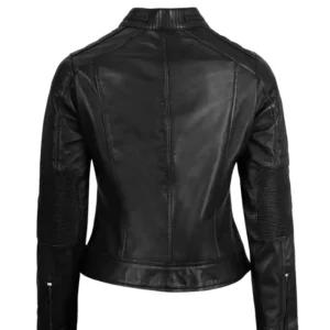 Women Black Biker Leather Jacket