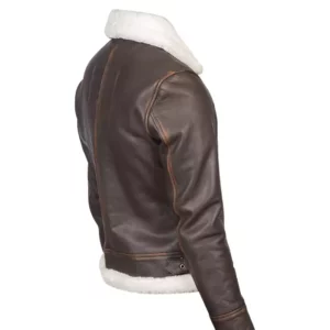 Womens B-3 Brown Leather Bomber Jacket