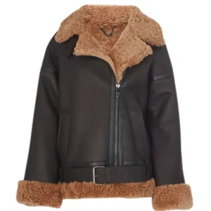 Womens Biker Shearling Jacket