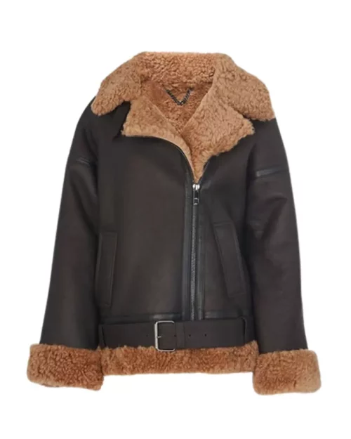Womens Biker Shearling Jacket