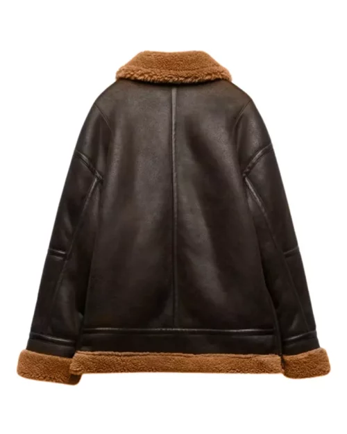 Womens Biker Shearling Leather Jacket