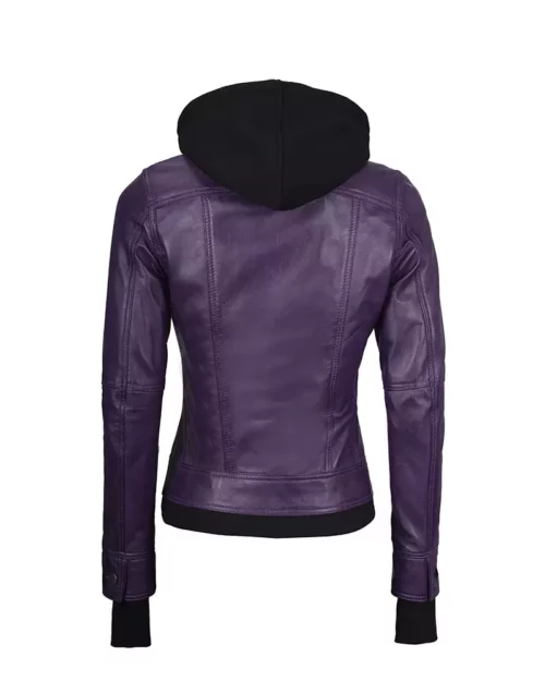 Womens Purple Jacket with Removable Hood