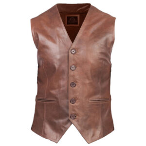 Auden Brown Leather Vest for Men