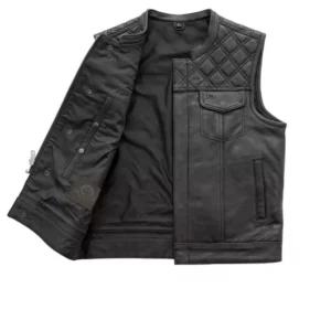 Downside Men Motorcycle Leather Vest