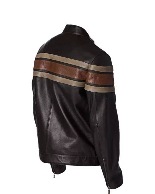Men's Dale Retro Striped Leather Jacket