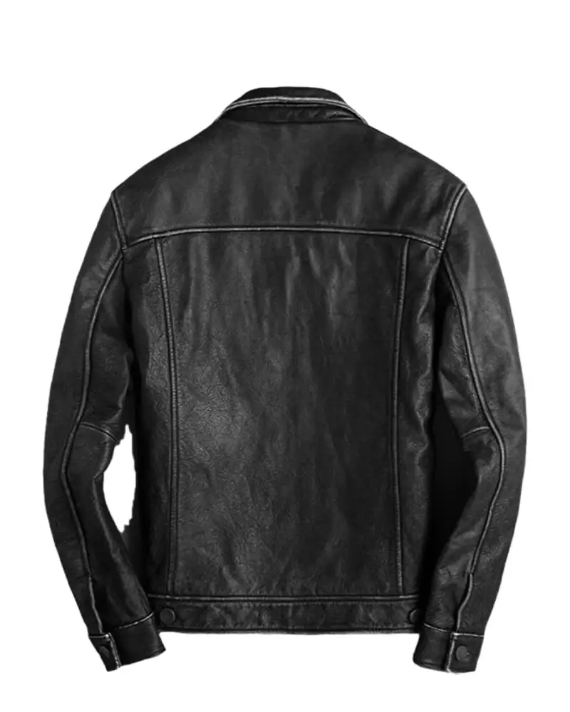 Men Causal Shirt Style Lambskin Jacket