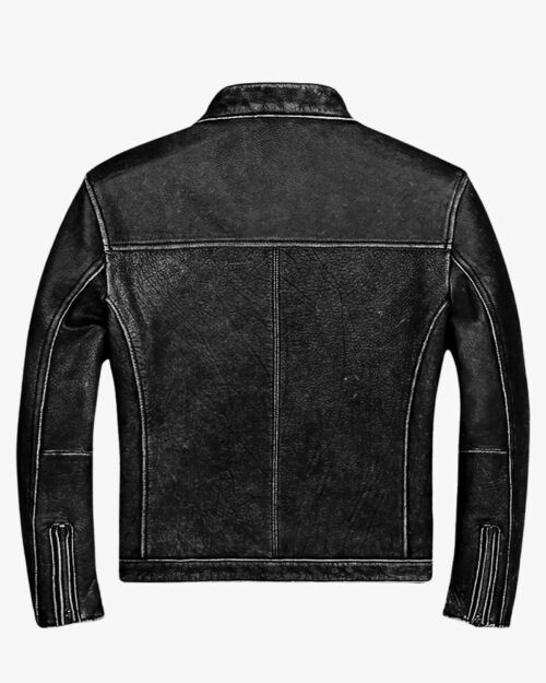 Men Classic Casual Vintage Black Biker Jacket