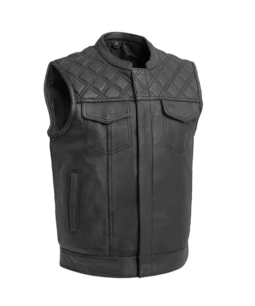 Men Downside Motorcycle Leather Vest