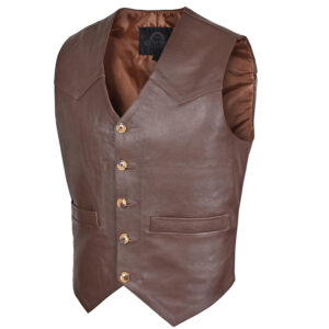 Men Premium Brown Leather Vest