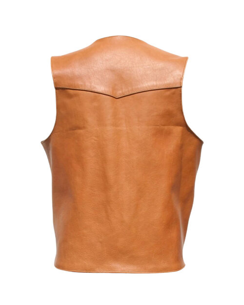 Men Western Style Brown Leather Vest