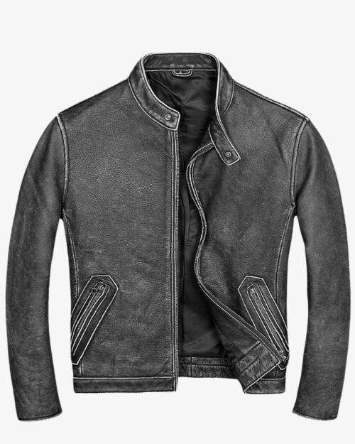 Mens Classic Casual Vintage Biker Jacket