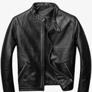 Mens Classic Casual Vintage Black Biker Jacket