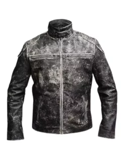 Mens Vintage Retro Distressed Black Antique Jacket
