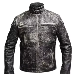 Mens Vintage Retro Distressed Black Antique Jacket