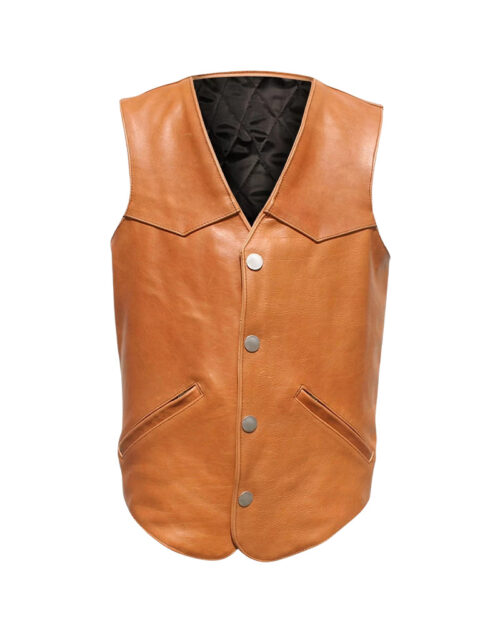 Men’s Western Style Brown Leather Vest