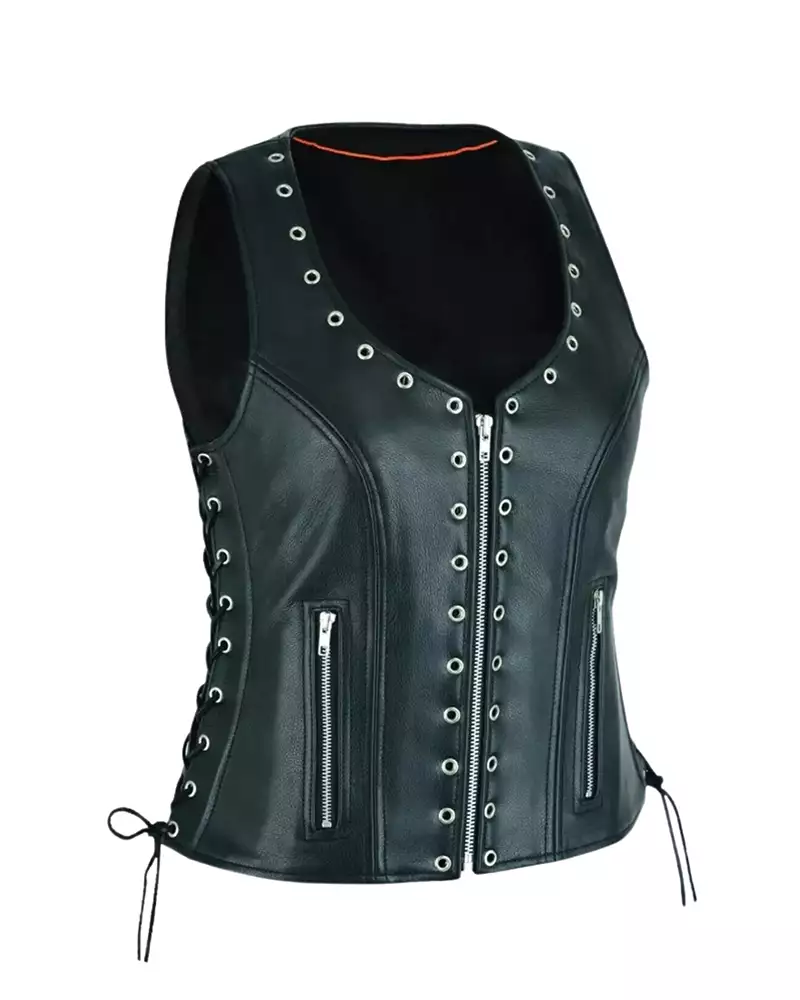 Women Motorcycle Leather Vest