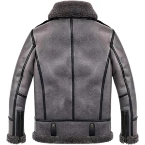 B3 Bomber Aviator Pilot Real Sheepskin Shearling Leather Jacket