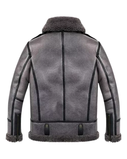 B3 Bomber Aviator Pilot Real Sheepskin Shearling Leather Jacket