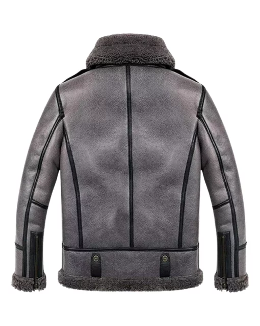 B3 Bomber Aviator Pilot Real Sheepskin Shearling Leather Jacket