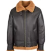 Mens Brown B3 Edwardo Ginger Bomber Jacket with Hood