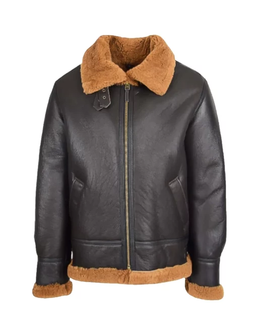 Mens Brown B3 Edwardo Ginger Bomber Jacket with Hood