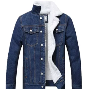 Blue Denim Shearling Jacket