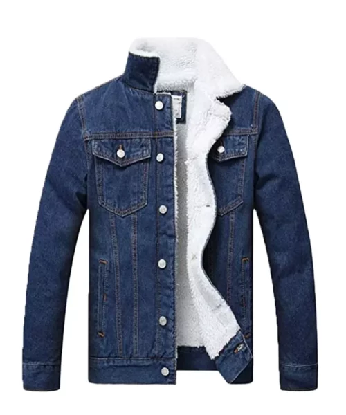 Blue Denim Shearling Jacket