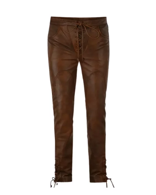 Cowboy Lace up Leather Pants