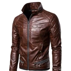 Men Brown Retro Aviator Jacket
