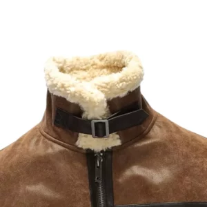 Men's Aviator Motorcycle Bomber Shearling Jacket