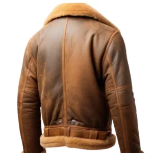 Mens B3 Brown Shearling Leather Jacket