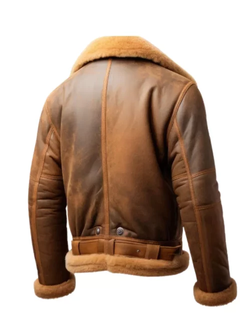 Mens B3 Brown Shearling Leather Jacket