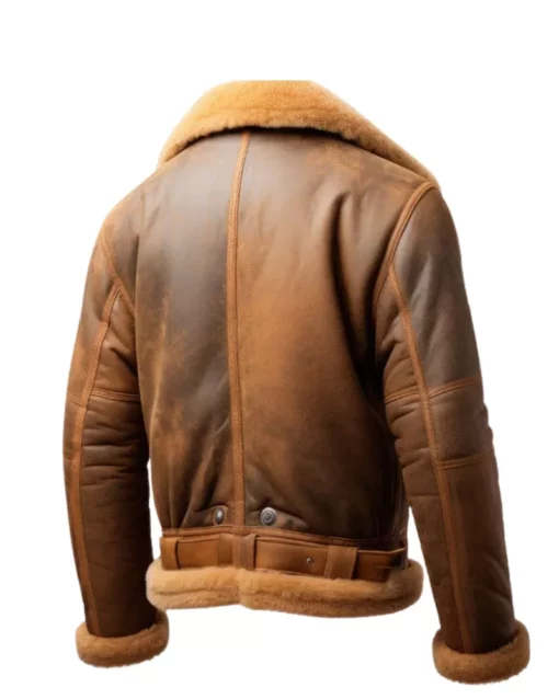 Mens B3 Brown Shearling Leather Jacket