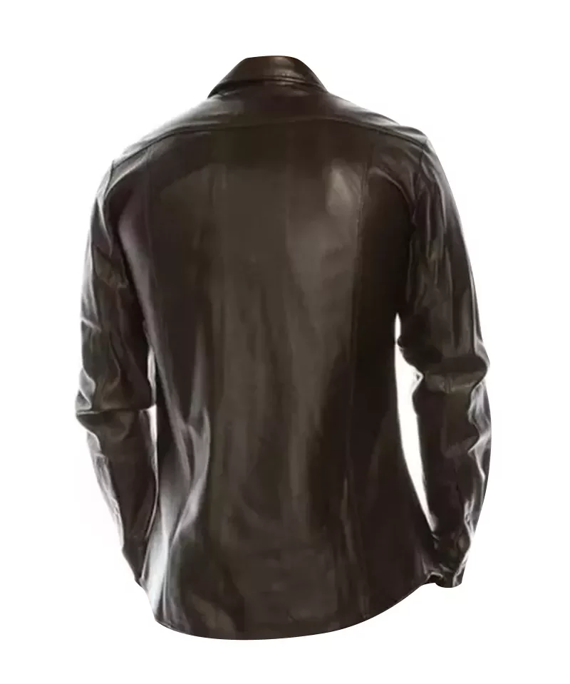Men's Genuine Button Down Classic Leather Shirt