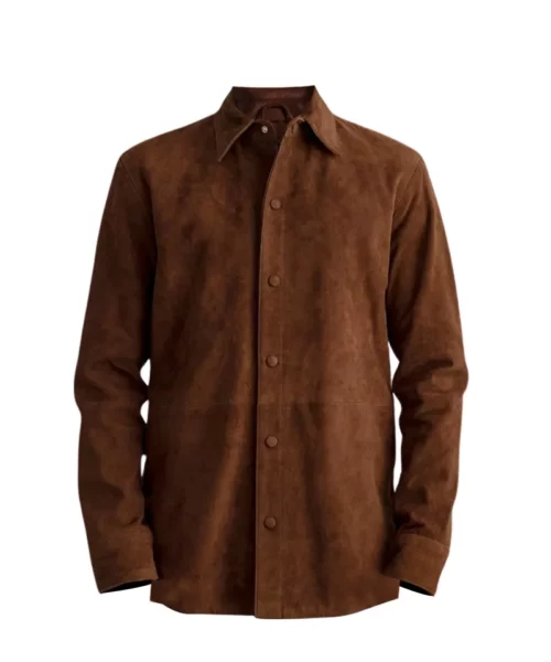Men's Genuine Suede Brown Leather Shirt