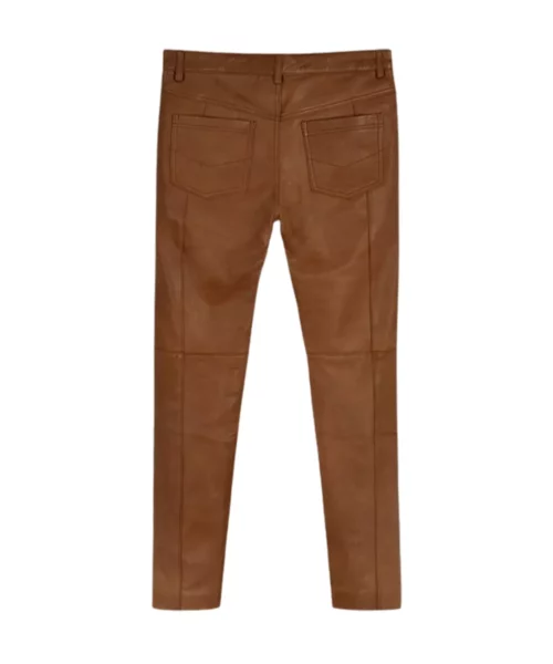 Mens Noach Brown Leather Pant