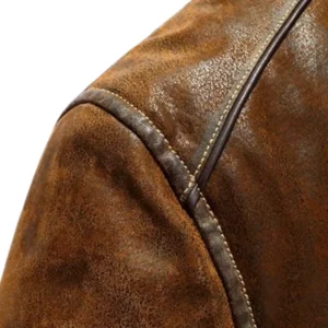 Men's Vintage Standing Brown Winter Coat