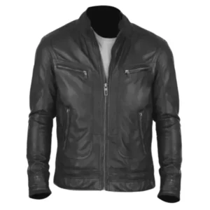 Stylish Black Lambskin Leather Jacket for Men
