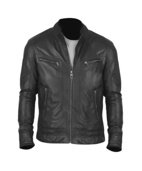 Stylish Black Lambskin Leather Jacket for Men