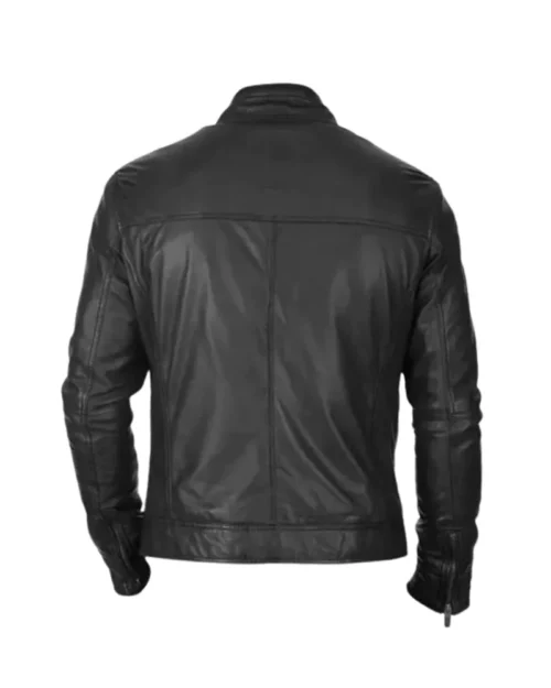 Stylish Black Lambskin Leather Jacket for Mens