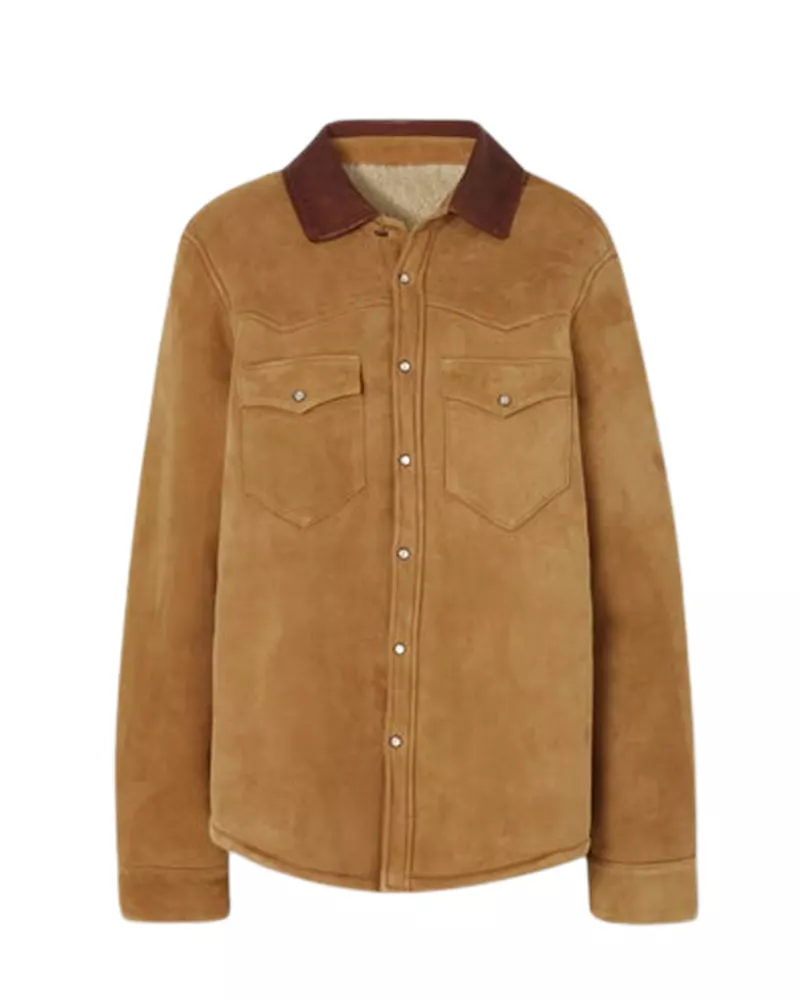 Women's Camel Suede With Classic Leather Shirt