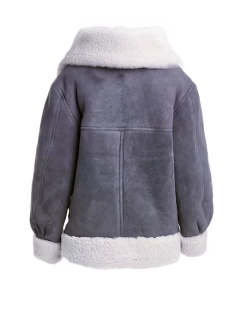 Womens Grey Suede Leather Jacket