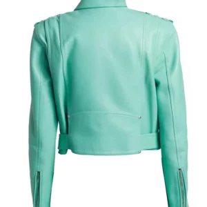 Women Leather Belted Biker Jacket