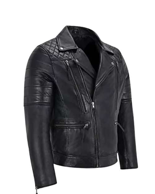 Mens Biker Lambskin Leather Jacket
