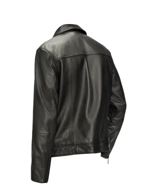 Men’s Biker Classic Carve Black Leather Jacket - Stylish & Durable