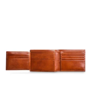 Old Leather Bifold Wallet with Card