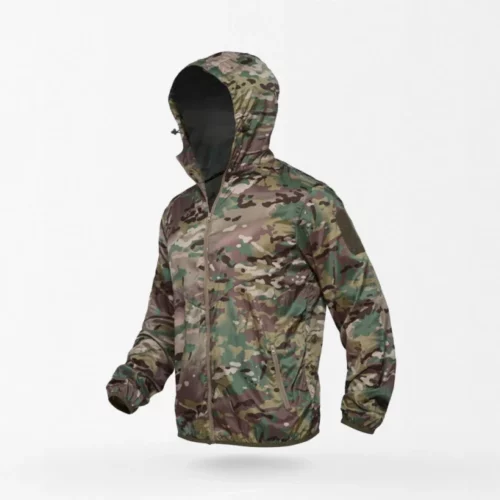 Camouflage rain jacket with hood “TB”