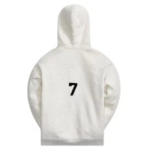 Essential ABC Print Hooded White Sweatshirt