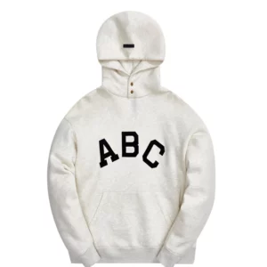 Essentials ABC Print Hooded White Sweatshirt