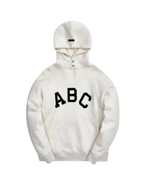 Essentials ABC Print Hooded White Sweatshirt